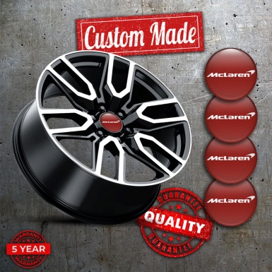 Mclaren Wheel Emblems Carbon Red Carbon Edition