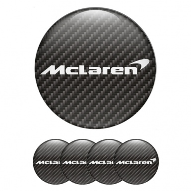 Mclaren Wheel Emblems Carbon Carbon White Logo