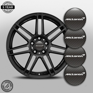 Mclaren Wheel Emblems Carbon Carbon White Logo