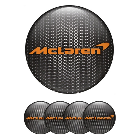 Mclaren Silicone Stickers for Wheel Caps Mesh Orange Style