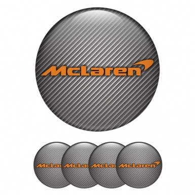 Mclaren Silicone Stickers for Wheel Caps Carbon Orange Style