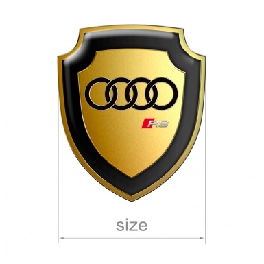 Audi RS Silicone Sticker Gold Effect Black Logo