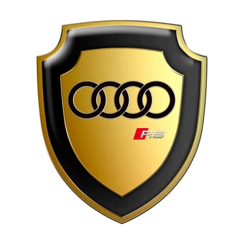 Audi RS Silicone Sticker Gold Effect Black Logo