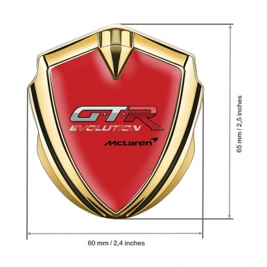 Mclaren GTR Emblem Self Adhesive Gold Crimson Base Evolution Design