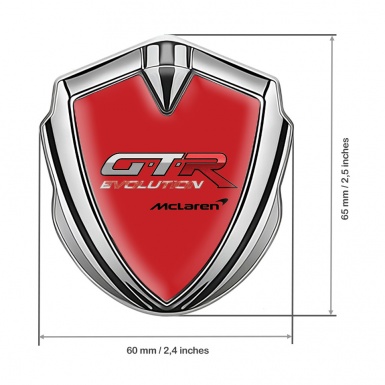 Mclaren GTR Emblem Self Adhesive Silver Crimson Base Evolution Design