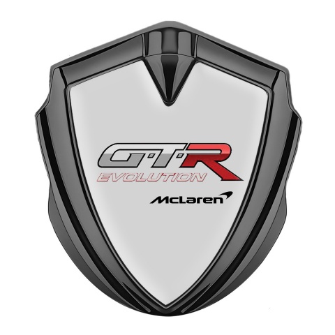 Mclaren GTR Domed Emblem Badge Graphite Grey Print Evolution Edition