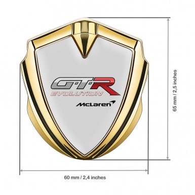 Mclaren GTR Domed Emblem Badge Gold Grey Print Evolution Edition