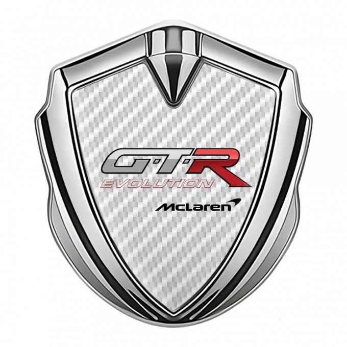 Mclaren GTR Emblem Ornament Silver White Carbon Evolution Edition