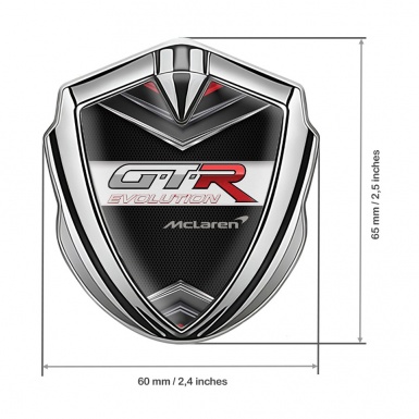Mclaren GTR Bodyside Domed Emblem Silver Chrome Elements Evolution
