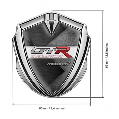 Mclaren GTR Emblem Metal Badge Silver Brazed Surface Evolution Design