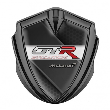 Mclaren GTR 3d Emblem Badge Graphite Steel Panel Evolution Design