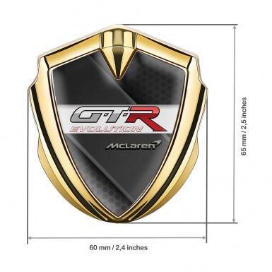 Mclaren GTR 3d Emblem Badge Gold Steel Panel Evolution Design