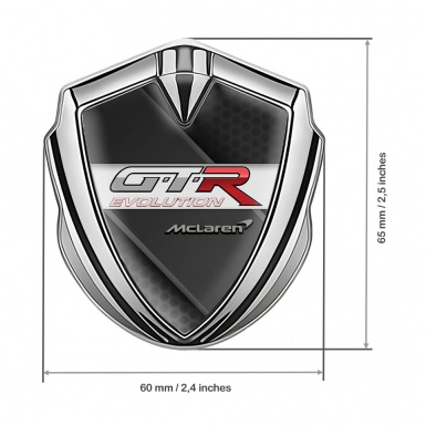 Mclaren GTR 3d Emblem Badge Silver Steel Panel Evolution Design