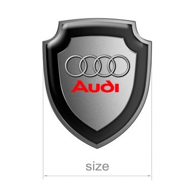 Audi Silicone Sticker Metal Effect Red Classic Logo