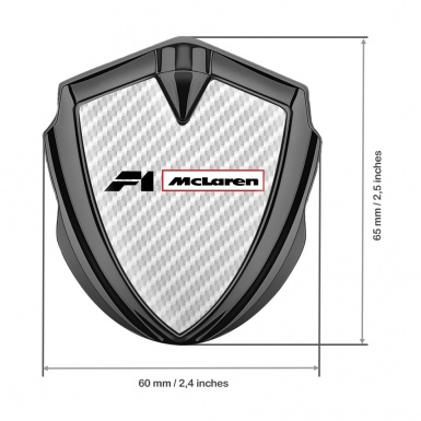 Mclaren F1 Badge Self Adhesive Graphite White Carbon Black Logo Design