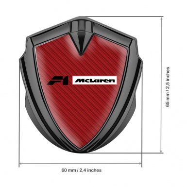 Mclaren F1 Emblem Fender Badge Graphite Red Carbon Black Logo Design