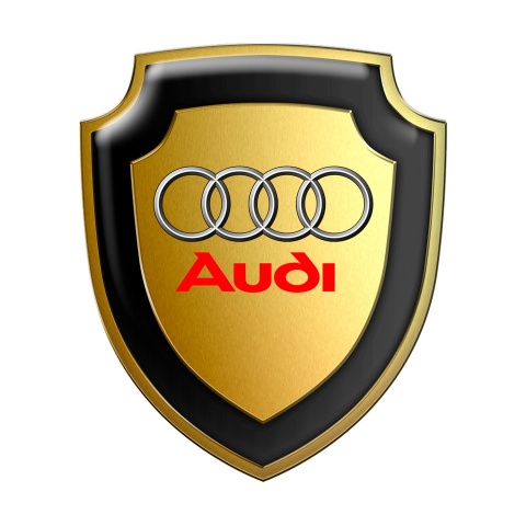Audi Silicone Sticker Gold Effect Red Classic Logo