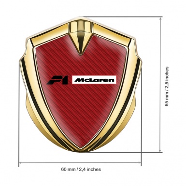 Mclaren F1 Emblem Fender Badge Gold Red Carbon Black Logo Design