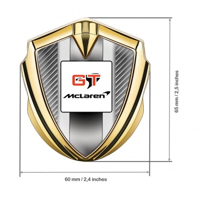 Mclaren GT Emblem Ornament Gold Light Carbon Grey Stripes Design