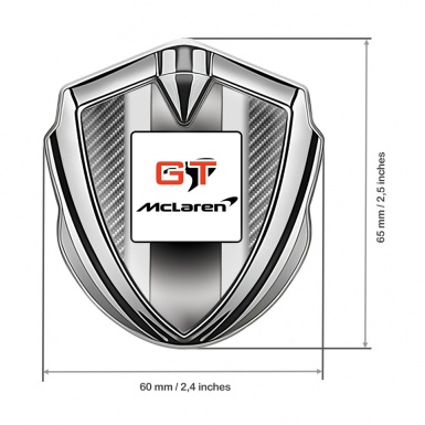 Mclaren GT Emblem Ornament Silver Light Carbon Grey Stripes Design