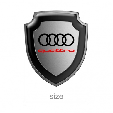 Audi Silicone Sticker Metal Effect Red Quattro Logo