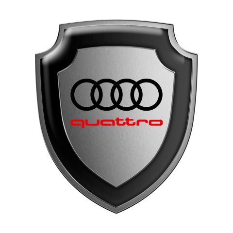 Audi Silicone Sticker Metal Effect Red Quattro Logo