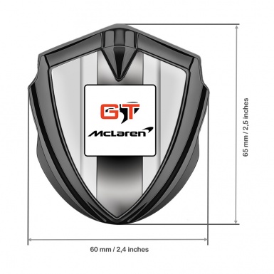 Mclaren GT 3d Emblem Badge Graphite Light Frame Grey Stripes Edition