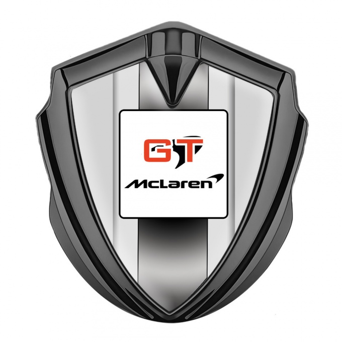 Mclaren GT 3d Emblem Badge Graphite Light Frame Grey Stripes Edition