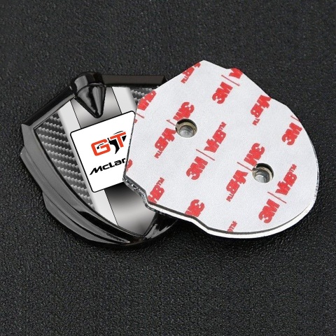 Mclaren GT Silicon Emblem Badge Graphite Dark Carbon Grey Stripes Edition