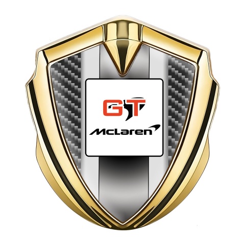 Mclaren GT Silicon Emblem Badge Gold Dark Carbon Grey Stripes Edition