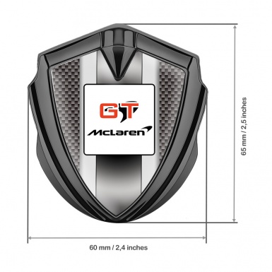 Mclaren GT Emblem Car Badge Graphite Grey Carbon Grey Stripes Edition