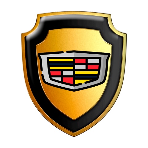 Cadillac Silicone Sticker Grey Metal Effect Cadi Logo | Domed Emblems