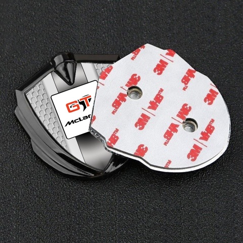 Mclaren GT Emblem Silicon Badge Graphite Honeycomb Grey Stripes Edition
