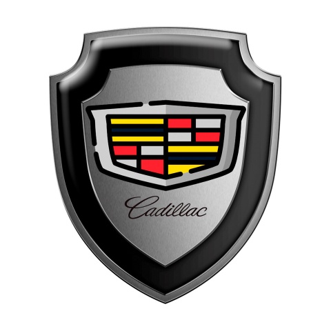 Cadillac Silicone Sticker Grey Metal Effect Cadi Logo