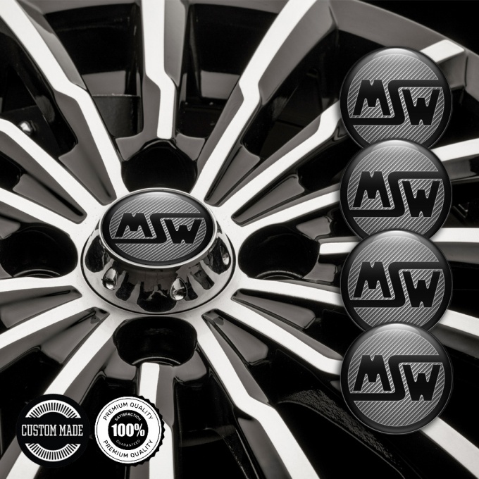 MSW Emblems for Center Wheel Caps Carbon Black Ring Logo Edition ...