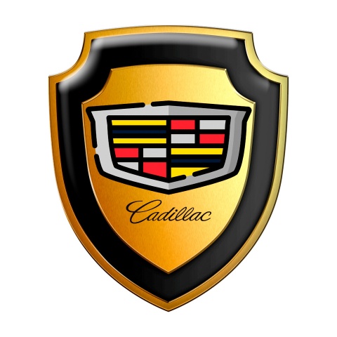 Cadillac Silicone Sticker Gold Metal Effect Cadi Logo