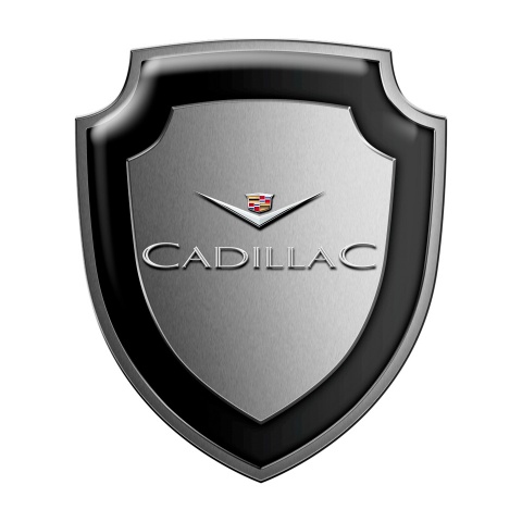 Cadillac Silicone Sticker Grey Metal Effect Classic Logo