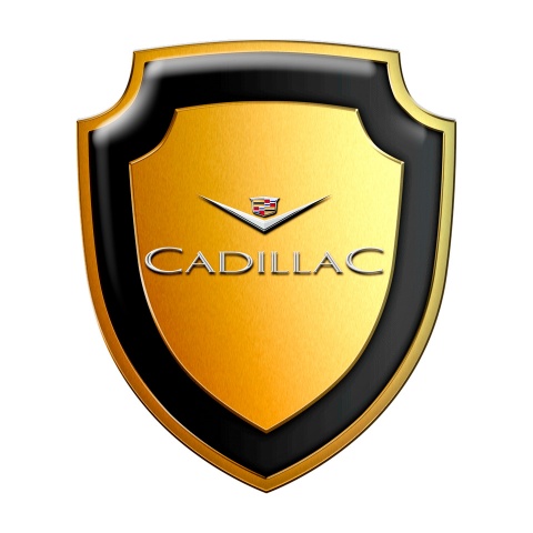 Cadillac Silicone Shield Sticker Gold Metal Effect Classic Logo