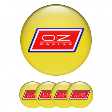 OZ Emblem for Center Wheel Caps Yellow Base Blue Red Racing Logo