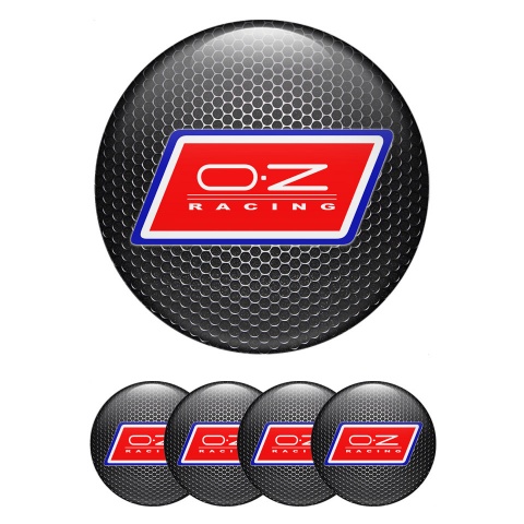OZ Wheel Stickers for Center Caps Dark Mesh Blue Red Racing Logo