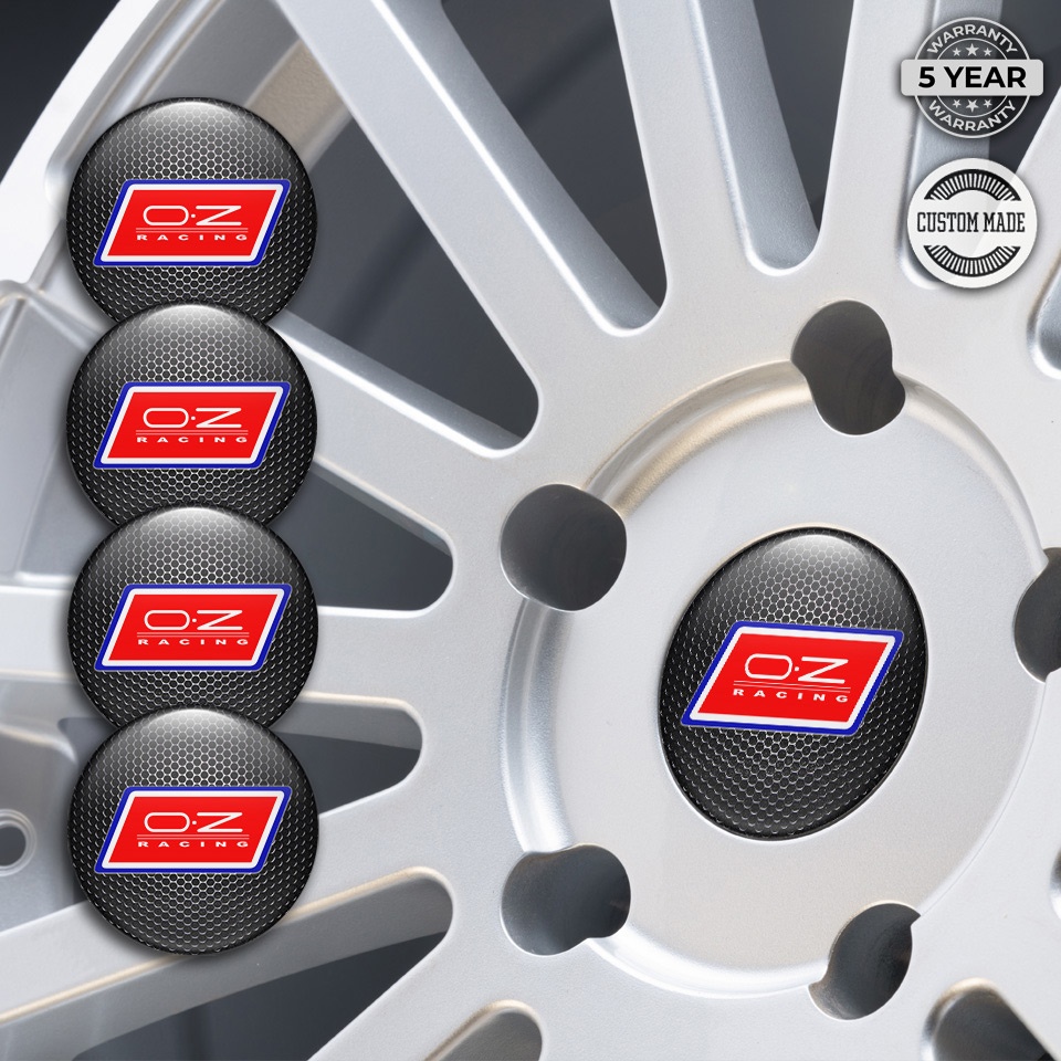 OZ Wheel Stickers for Center Caps Dark Mesh Blue Red Racing Logo ...