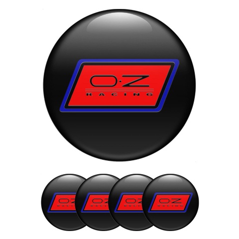 OZ Center Caps Wheel Emblem Pure Black Blue Red Racing Edition