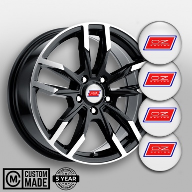 OZ Domed Stickers for Wheel Center Caps Pure White Blue Red Racing Edition