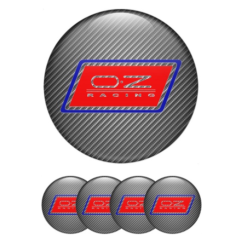 OZ Stickers for Wheels Center Caps Light Carbon Blue Red Racing Edition