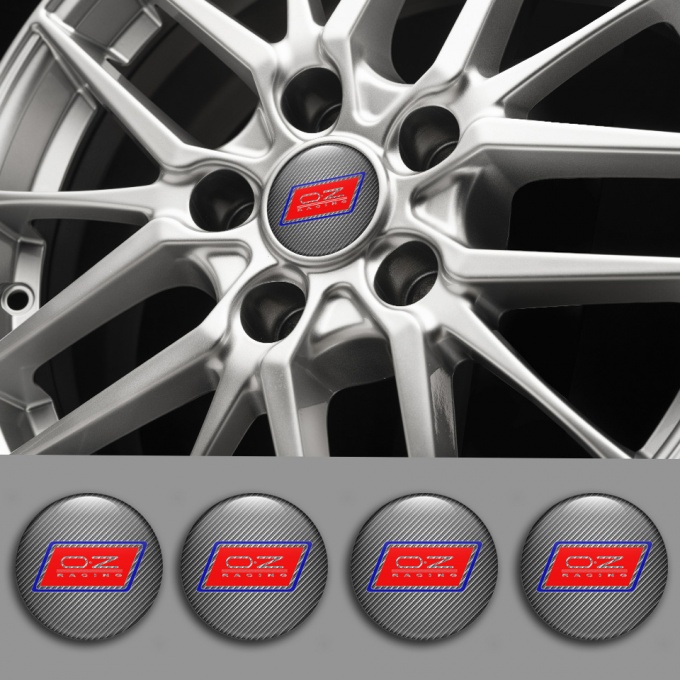 OZ Stickers for Wheels Center Caps Light Carbon Blue Red Racing Edition ...