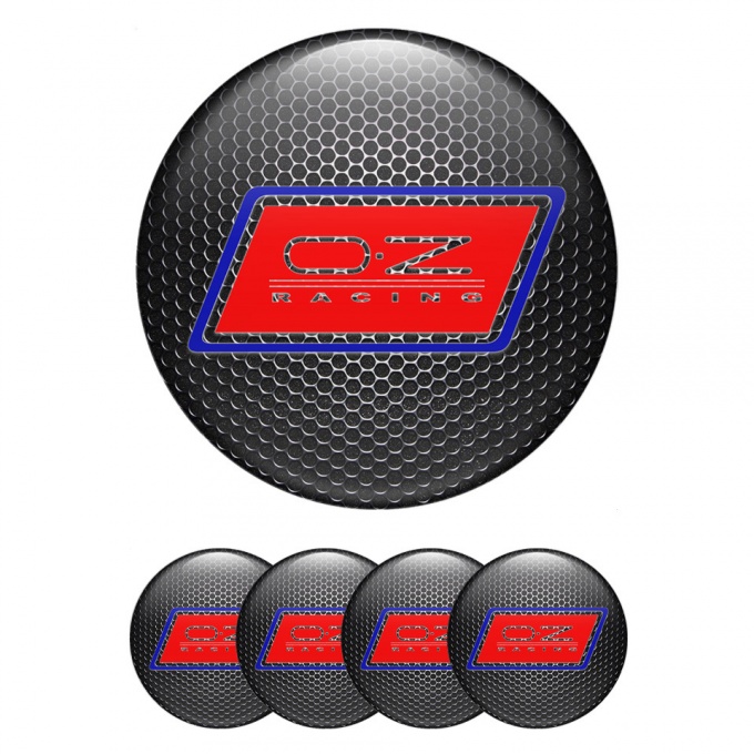 OZ Emblem for Wheel Center Caps Dark Grate Blue Red Racing Design