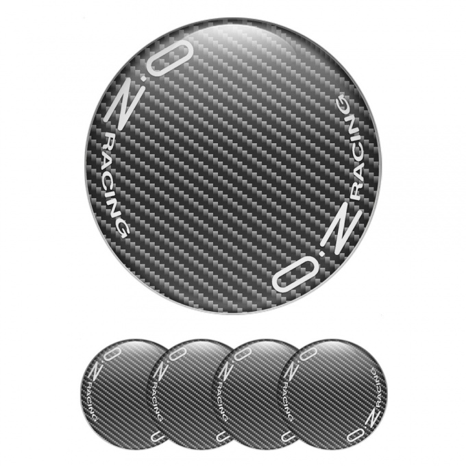 OZ Stickers for Wheels Center Caps Dark Carbon Black Circular Logo