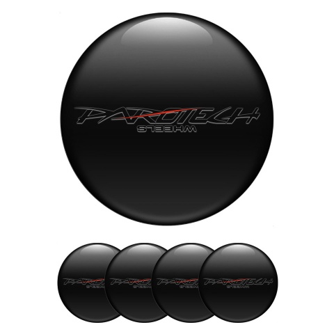 Parotech Emblem for Center Wheel Caps Graphite Dark Logo Red Line