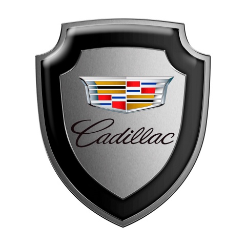 Cadillac Silicone Sticker Grey Metal Effect Colour Logo