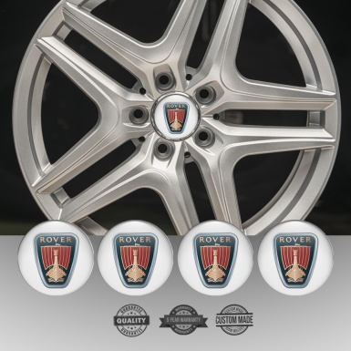 Rover Emblems for Center Wheel Caps White Base Classic Logo Edition
